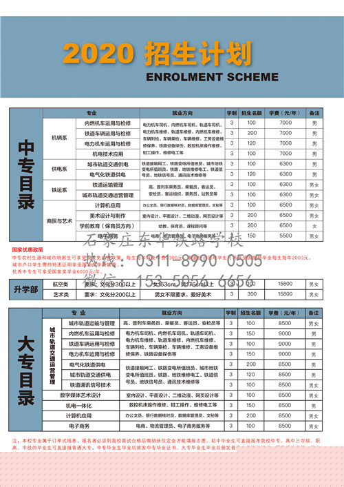 石家莊東華鐵路學校專業(yè)